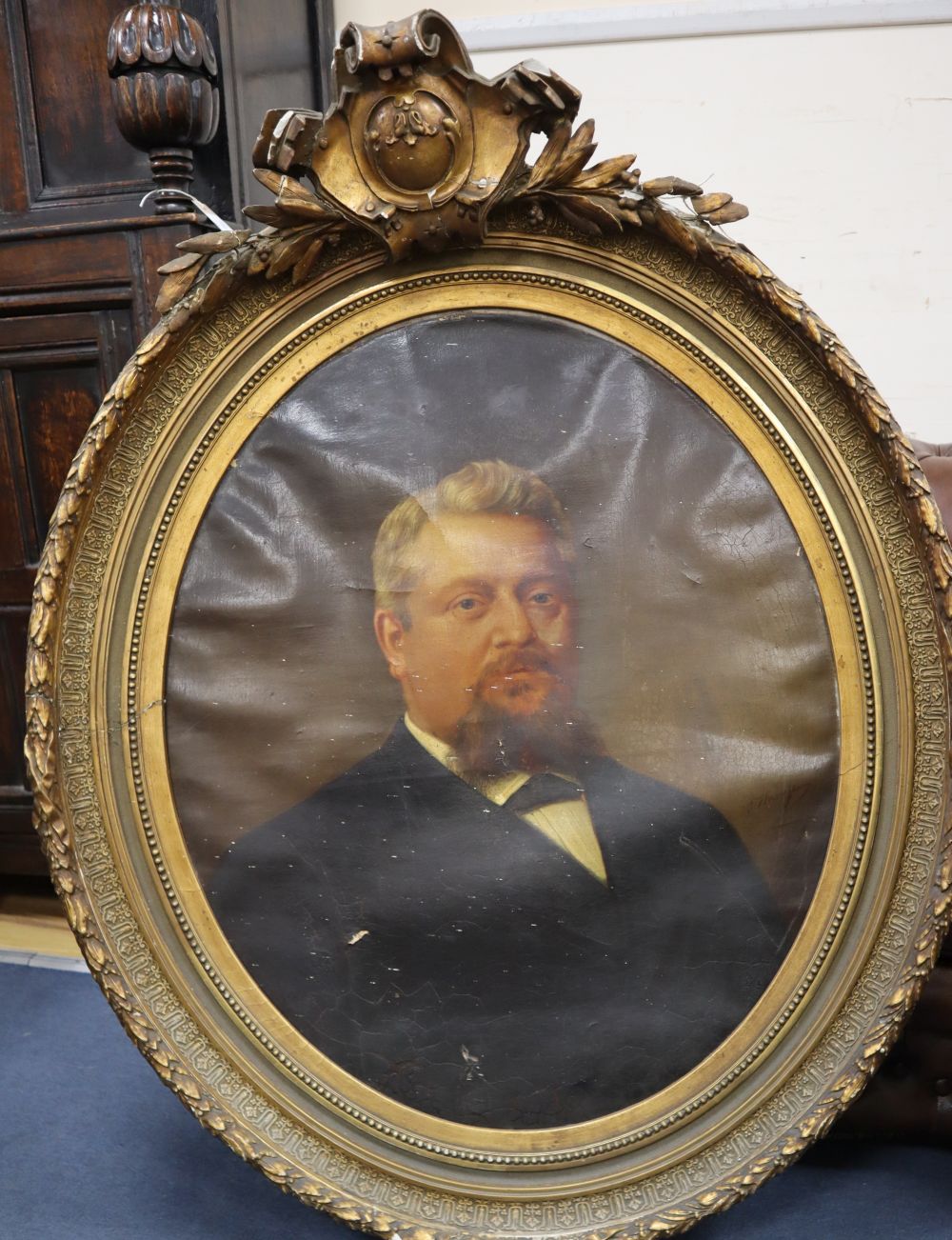 Continental School, circa 1890, oil on canvas, Portrait of a gentleman, indistinctly signed, 76 x 62cm